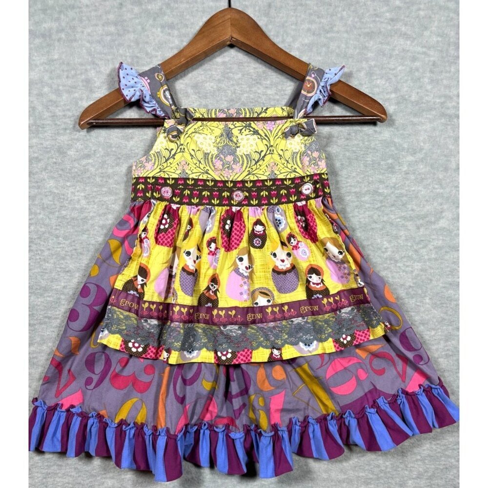 Matilda Jane Character Counts Girls Dress Sz 4‎ Russian Nesting Dolls Apron